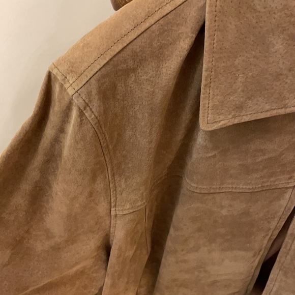 Men’s Suede light tan zip up sports jacket - Picture 2 of 5
